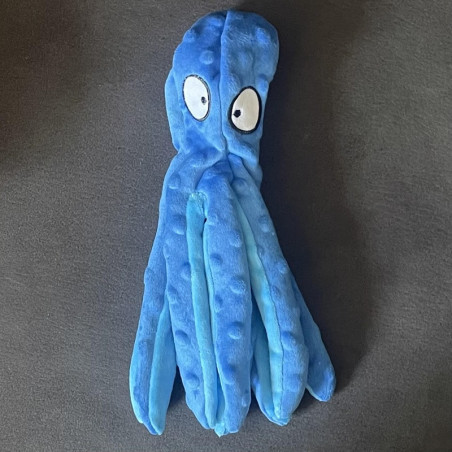 Jouet pour chien en peluche poulpe bleu