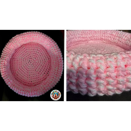 Panier crochet rose