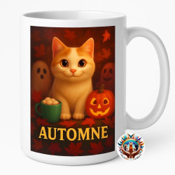 Mug Automne – Chat & Citrouille