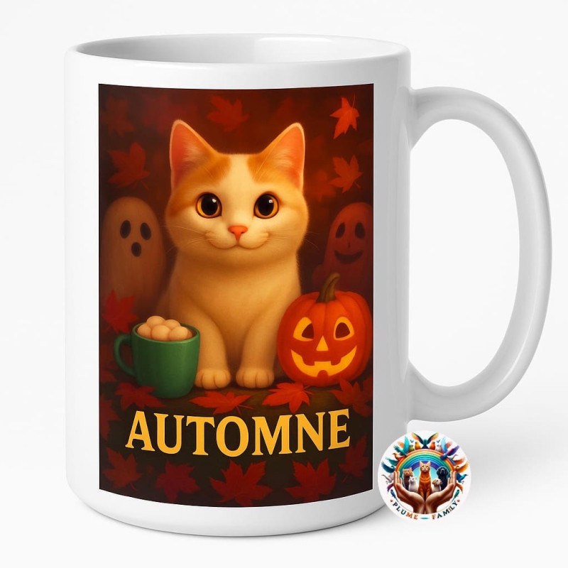 Mug Automne – Chat & Citrouille