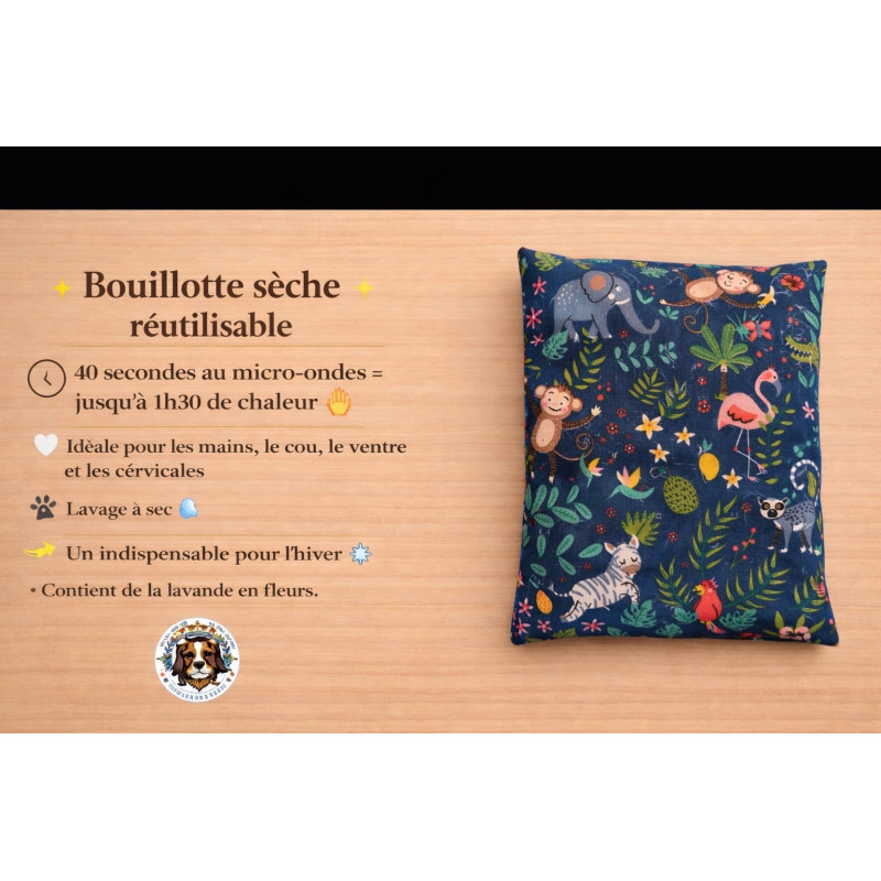 Bouillotte sèche réutilisable – Chauffe au micro-ondes – Lavande