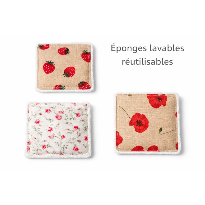 Eponges lavables et réutilisables
